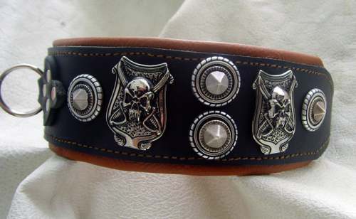 Halsband " Pirat No.1 " 6,5cm breit verschiedene Farben