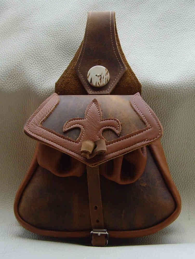 Gürteltasche Mittelalter Leder Tasche Ledertasche mit zwei Schnallen 