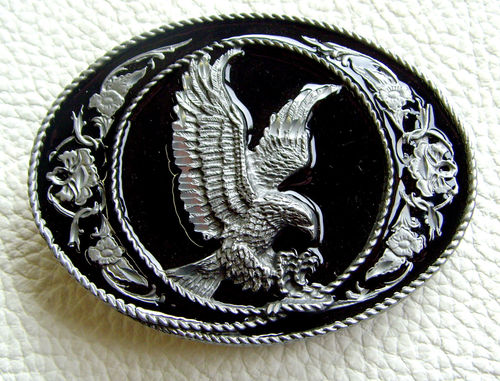 Buckle Modell " Adler " Farbe Silber Schwarz