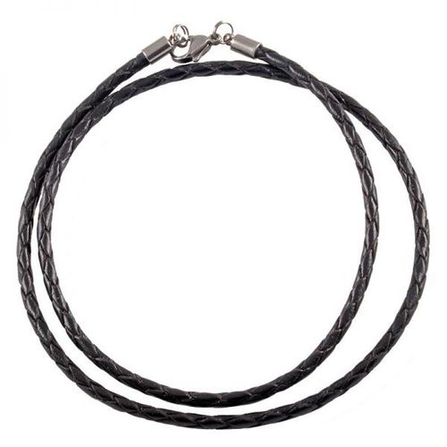 Lederkette Halskette schwarz 3mm