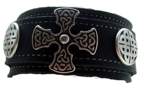 Wickelarmband Lederarmband Cross Celtic
