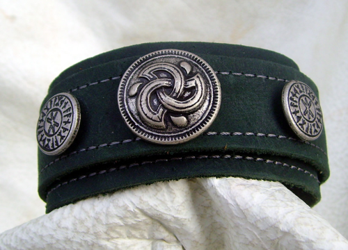 Armband Odins Schutz Trischel verschiedene Lederfarben